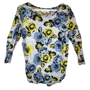 Anne Taylor Loft 100% Linen floral top